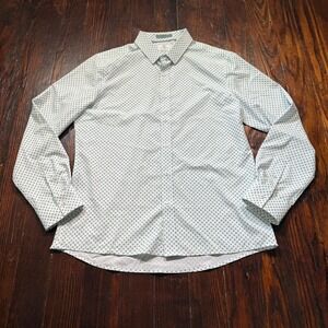 7 Diamonds Shirt Mens M White Floral AOP Print Button Maxson 4 Way Stretch